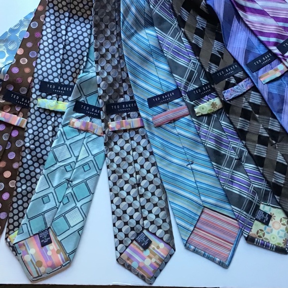 Ted Baker London lot of  10 gorgeous all silk  Ties made in USA 🇺🇸 - Picture 1 of 5